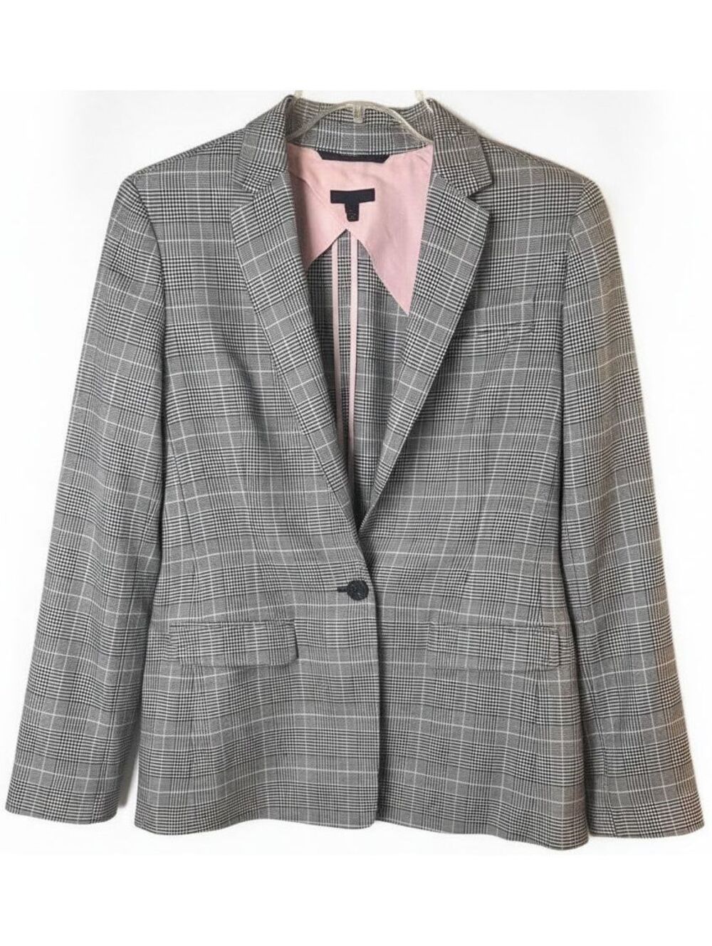ATM Anthony Thomas Melillo Glen Plaid Blazer Size 2 Single Button Houndstooth
